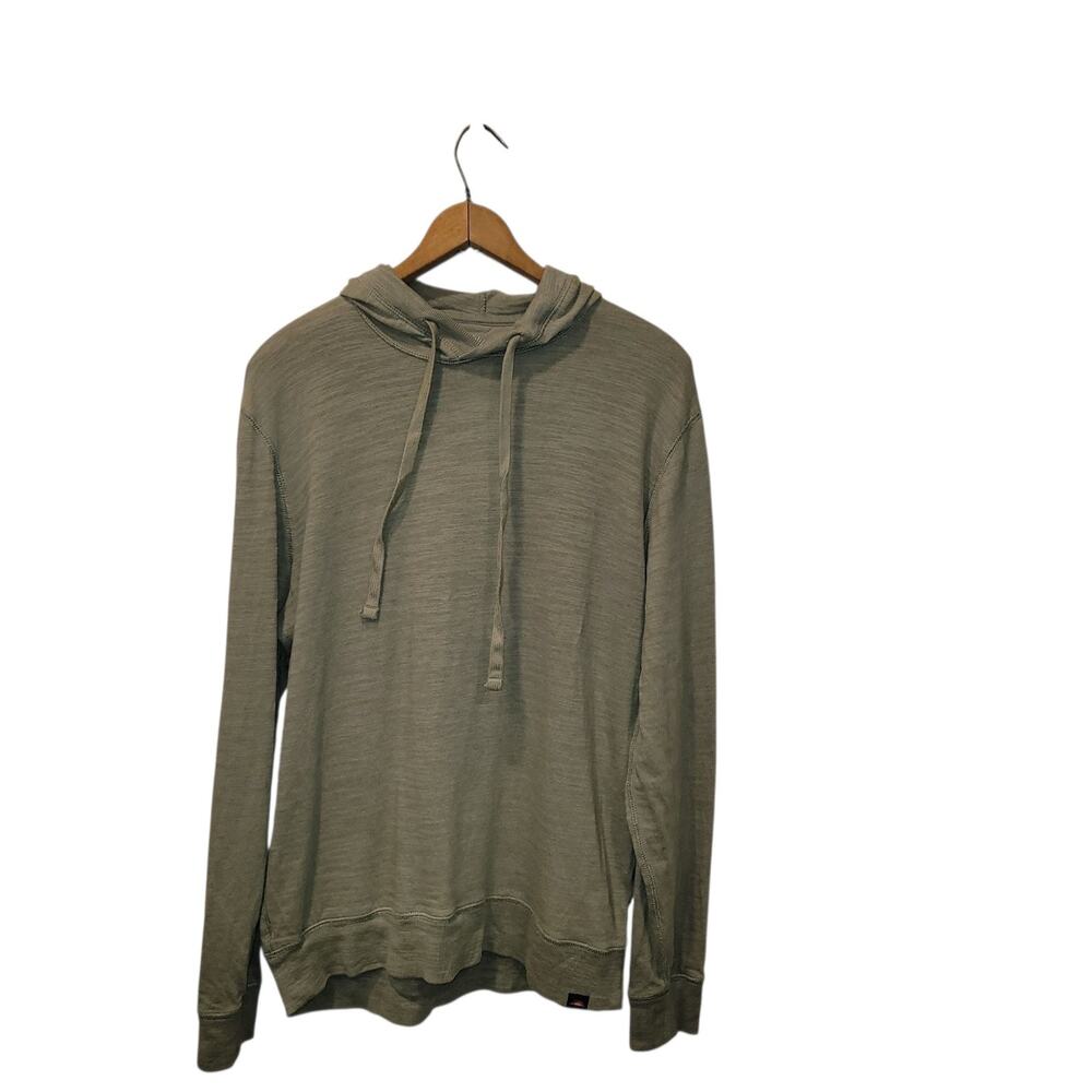 Faherty Sunwashed Midweight Organic Cotton Green Long Hoodie Size Medium